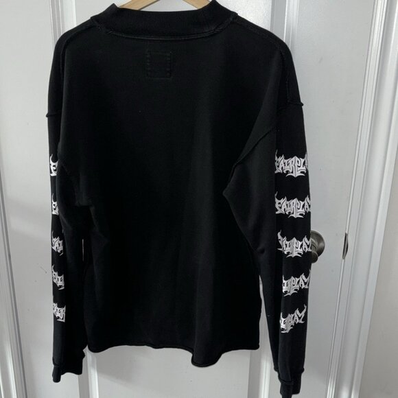 Fairplay Men’s Black High Neck Long Sleeve Graphic Shirt Sweater - Picture 5 of 6